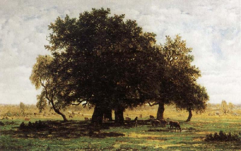 Theodore Rousseau Oak Trees near Apremont oil painting image